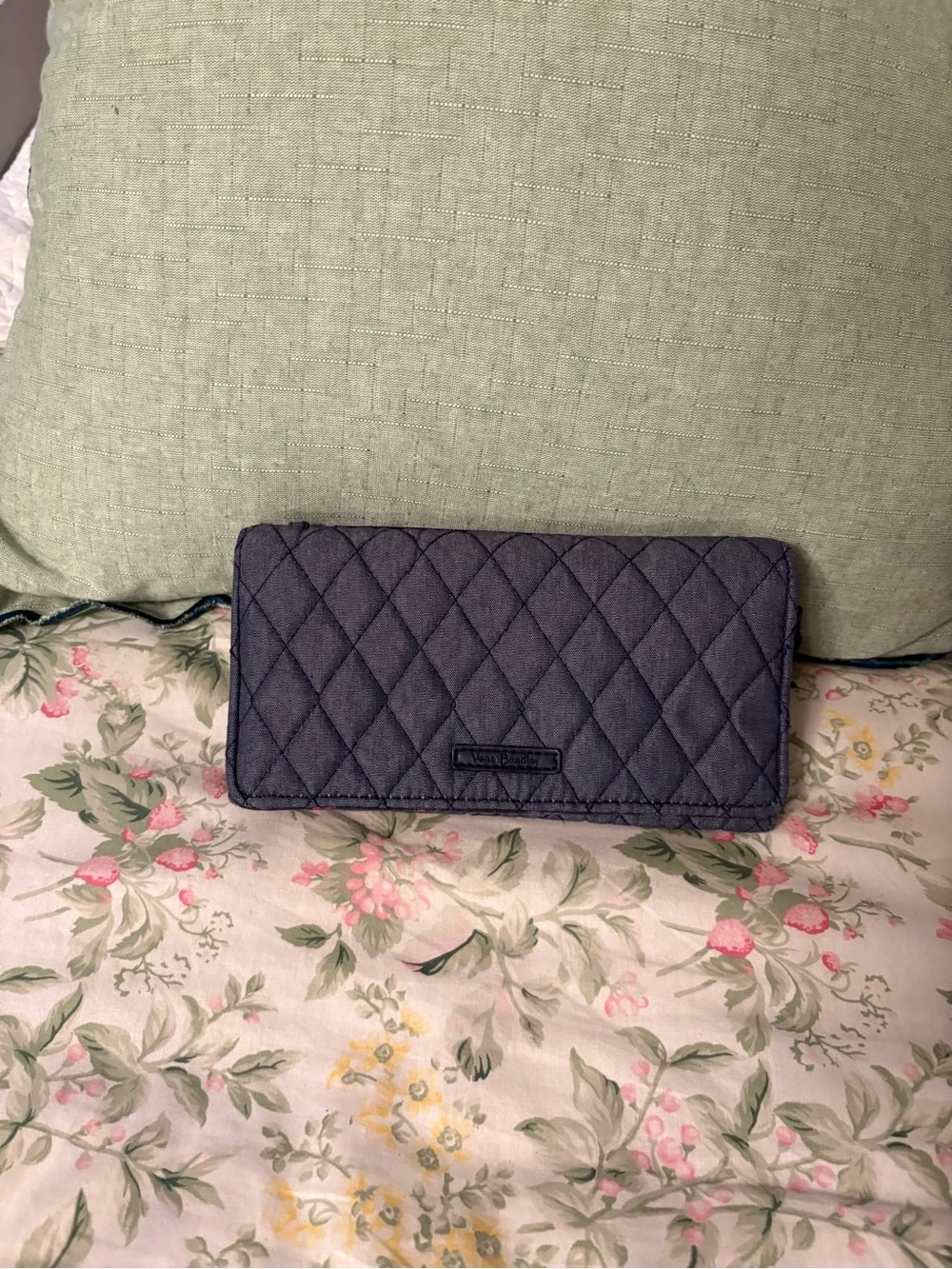 Vera Bradley Quilted Navy Trifold Wallet